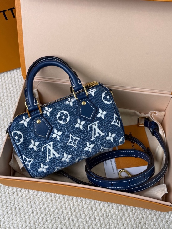 Louis Vuitton Handbags - Rare Auth Louis Vuitton Denim Nano Speedy